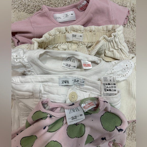 BUNDLE Zara Kids toddler girl set corduroy shorts tee sweater ribbed top ruffle - Picture 7 of 8